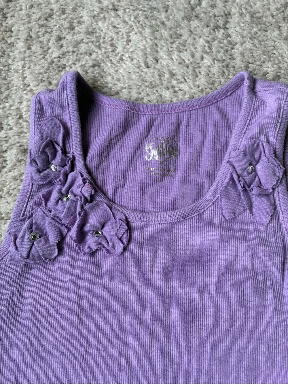 🎆🎇3for$9 justice girls lilac Floral-Accent Tank Top